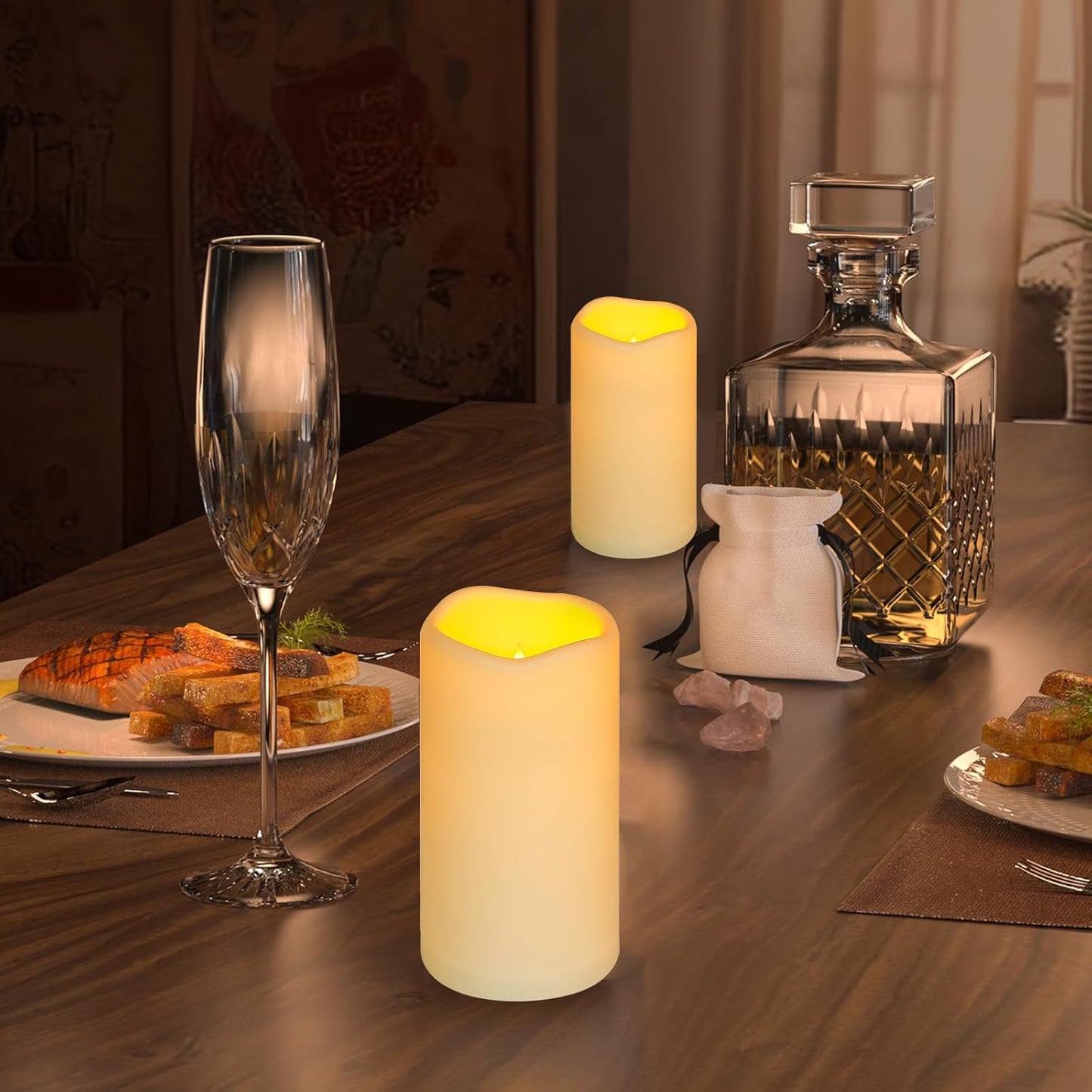 Enido Flameless Candles, Color Changing LED Candles(D: 3" x H: 4" 5" 6") Battery Operated Outdoor Waterpoof Candles Plastic Pack of 9 Flameless Pillar Candles