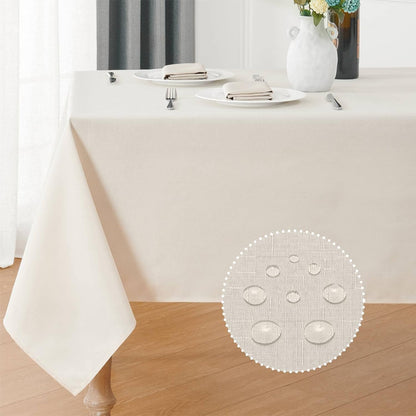 Veblandy Rectangle Tablecloth Waterproof Linen Textured Table Cloth Stain and Wrinkle Resistant Washable, Decorative Fabric Table Cover for Dining, Party and Camping (Sage Green, 52 * 70)