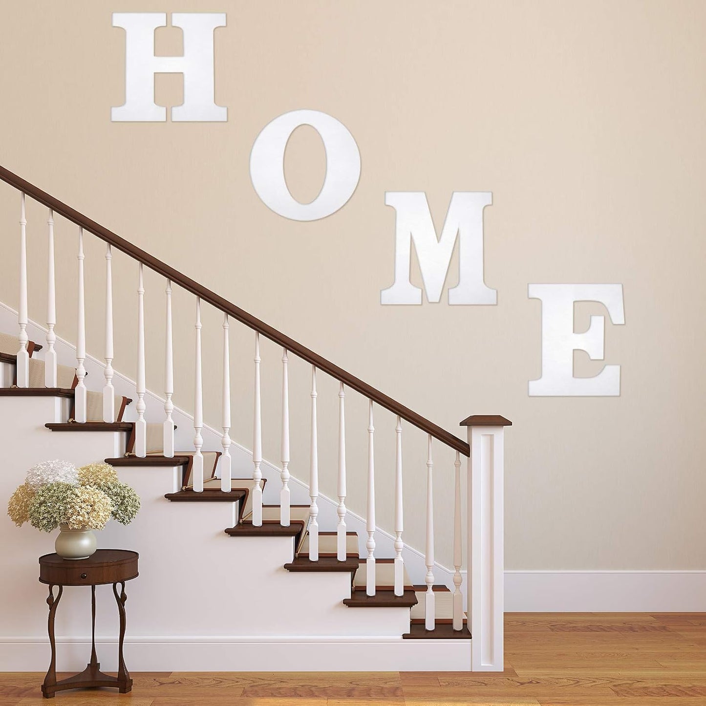 4 Pack Wooden Home Sign Wall Hanging Decor Farmhouse Letters for Wall Art Wreath Rustic Home Decor for Living Room Kitchen Housewarming Gifts(Black)