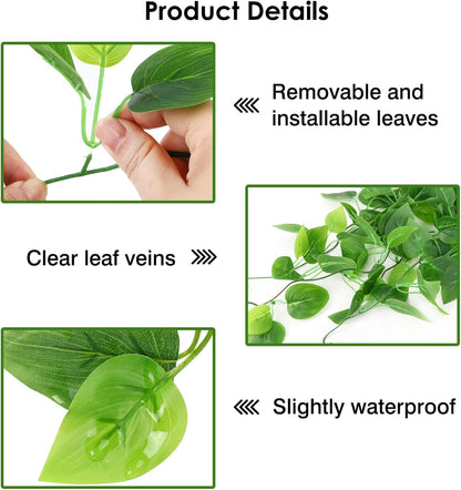 Whonline Fake Plants Hanging 4pcs Artificial Vines Fake Pothos 3.6FT for Living Room Indoor Outdoor Decor (No Baskets)