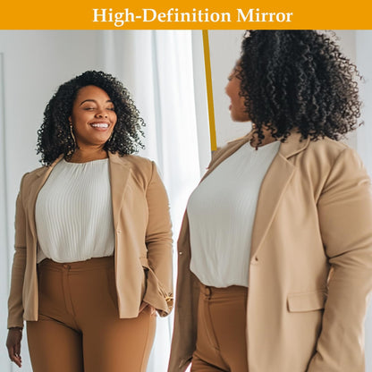 Dewfig Arched Full Length Mirror, 76"x34" Large Floor Mirror, Full Body Mirrors for Leaning or Hanging, Standing Mirrors for Bedroom, Living Room,Dressing Room, Aluminum Alloy Frame, Black