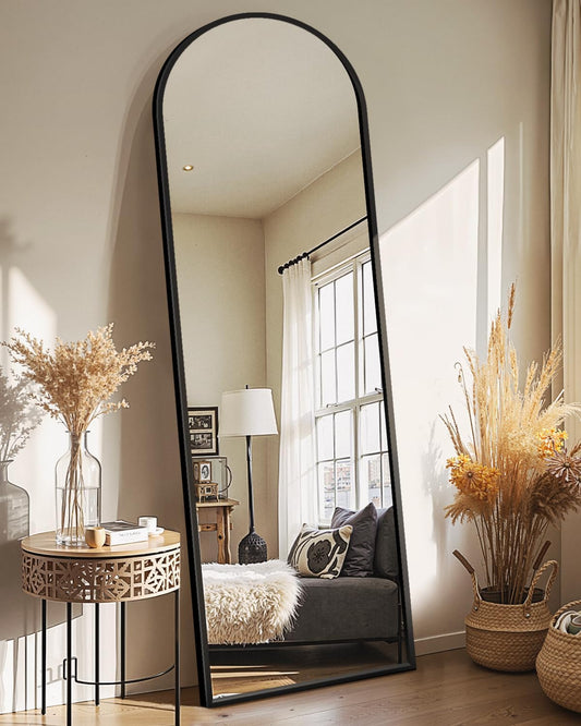 Delma Arched Mirror Full Length,Standing Mirror Full Body,Large Floor with Stand for Wall Entryway Door Bedroom Bathroom Living Room