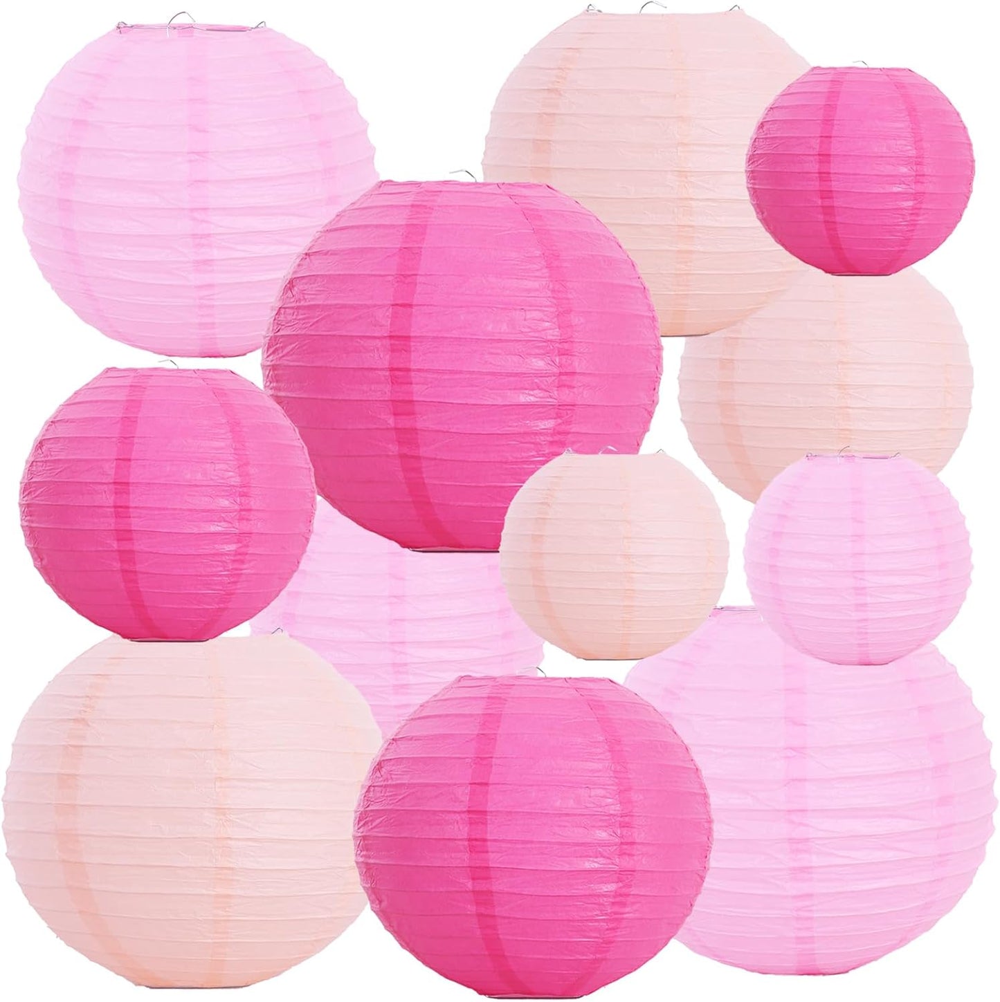 BEISHIDA 10Pcs White Paper Lanterns Decorative Chinese/Japanese Hanging Round Paper Lanterns Lamp for Birthday, Wedding, Christmas, Bridal, Home Decor, Party Decoration(Size of 4”, 6”, 8”, 10”)