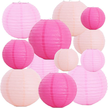 BEISHIDA 10Pcs White Paper Lanterns Decorative Chinese/Japanese Hanging Round Paper Lanterns Lamp for Birthday, Wedding, Christmas, Bridal, Home Decor, Party Decoration(Size of 4”, 6”, 8”, 10”)