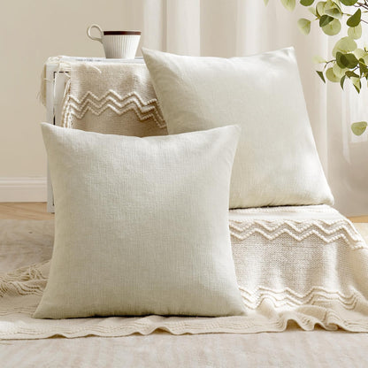 MIULEE Olive Green Couch Pillow Covers 18x18 Inch, Set of 2 Soft Chenille Decorative Square Throw Pillow Covers Farmhouse for Sofa Living Room Bed