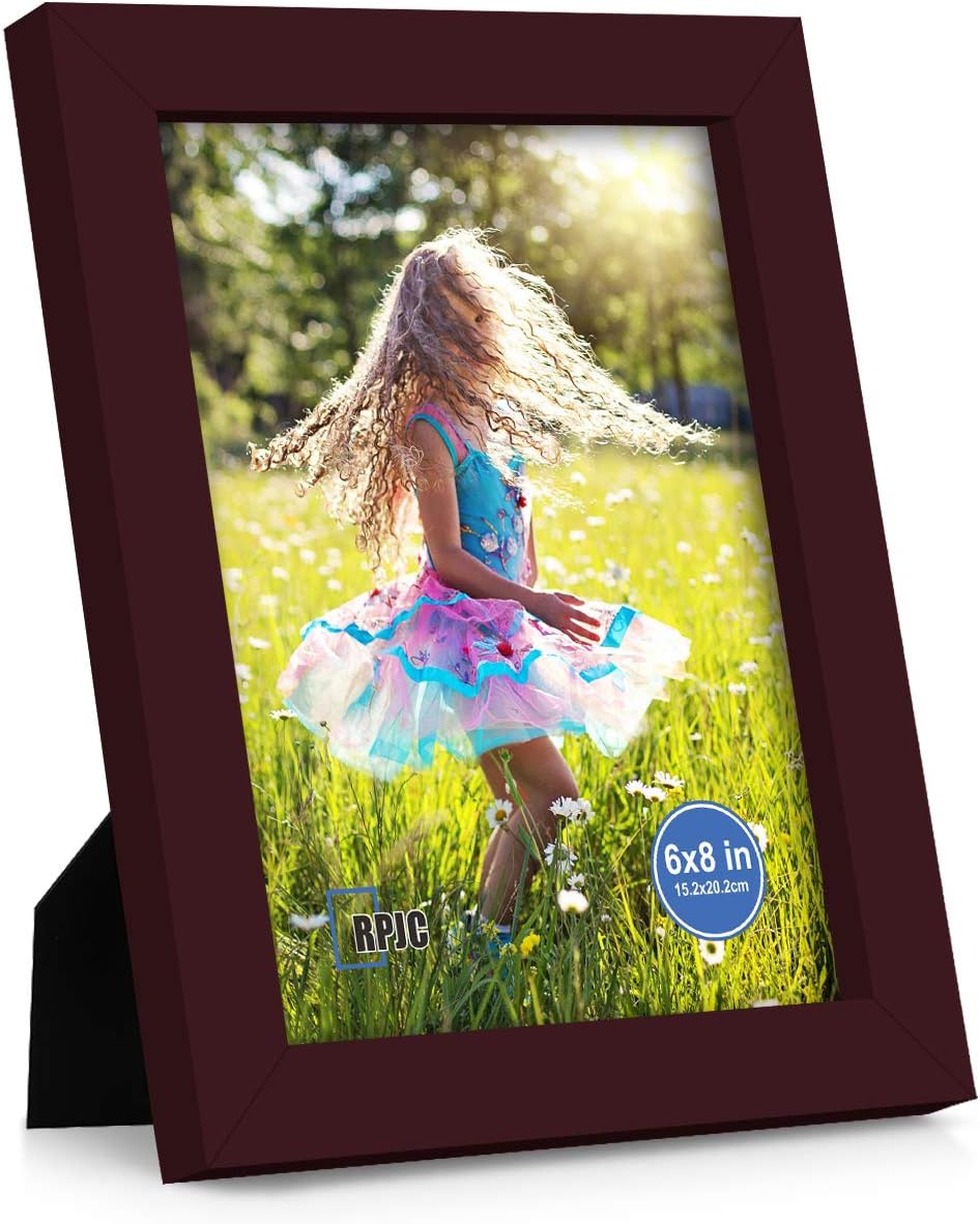 RPJC 5x7 Picture Frames Made of Solid Wood High Definition Glass for Table Top Display and Wall Mounting Photo Frame Black