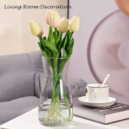 8 inch Clear Glass Flower Vases for Centerpiece Table Home Indoor Desk Decor,Ins Modern Boho Style Vase for Wedding Housewarming Gift