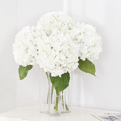 MARTINE MALL 3Pcs 21in Hydrangea Artificial Flowers, Latex Real Touch Hydrangeas Lifelike Large Hydrangea Flowers for Home Decor Party Arrangements Wedding Bouquets Centerpieces (Blue)