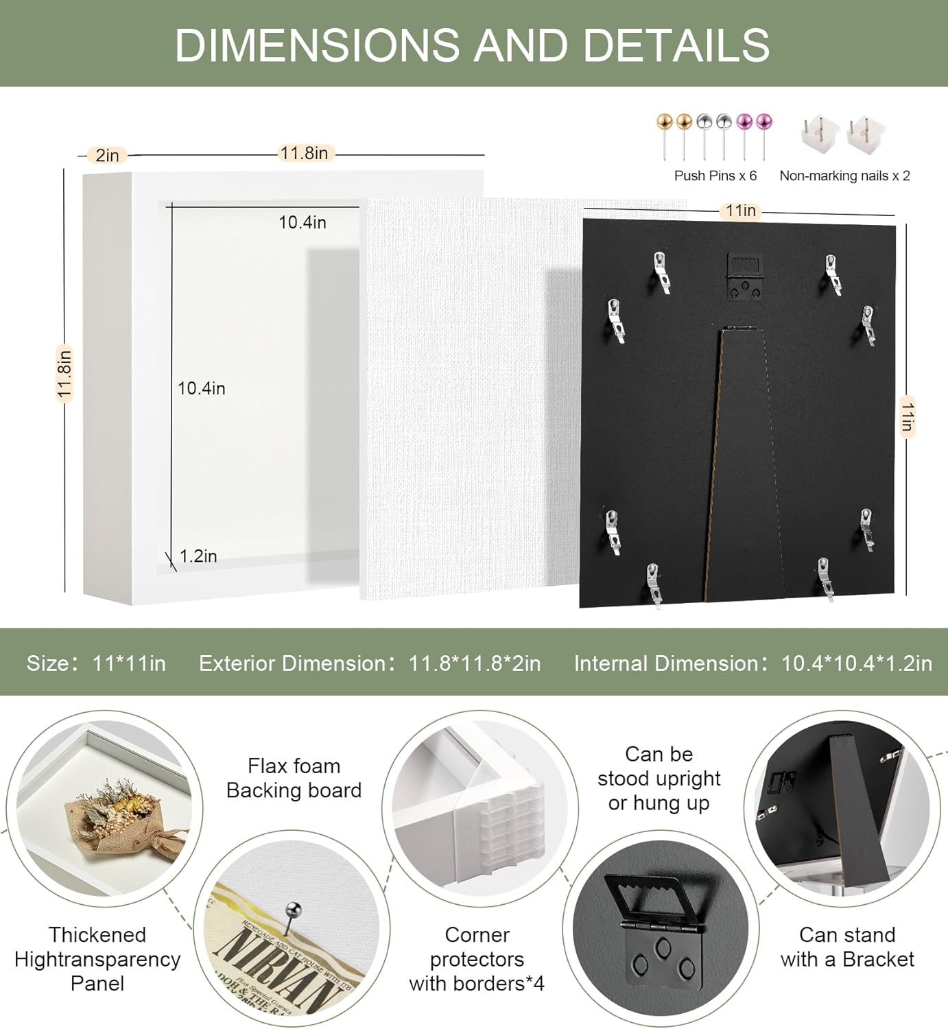 11x14 Shadow Box Display Case Picture Frame with Soft Linen Back, Large Deep Black Shadow Box 11x14 for Flowers Medal Display Case Jersey pet Graduation Memorabilia Baby Ltems Crafts Photos