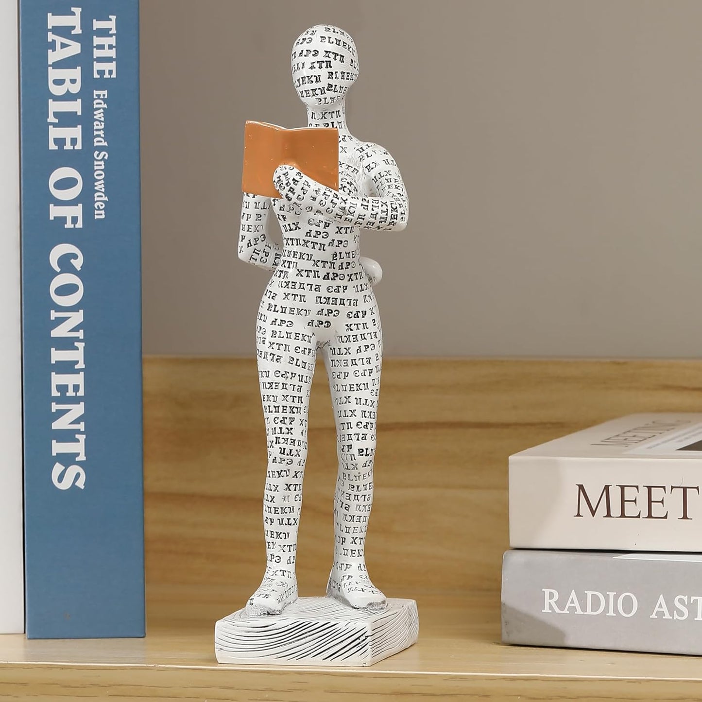 GRAPMKTG Home Decor Pulp Reading Women Thinker Statue Aesthetic Sculpture Room Decor Modern Abstract Decoration on Shelf Table Desk for Living Room Office Bedroom A