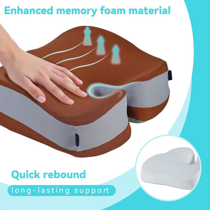 Seat Cushions for Office Chairs Wheelchair Cushion for Long Sitting Back Pain，Memory Foam Seat Car Computer Desk Chair Cushion，Coccyx Cushion for Tailbone Pain Relief Cushion Office Chair Black