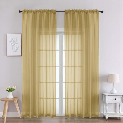 Chyhomenyc Sheer White Valances for Windows 2 Pack, Small Window Curtains for Living Room Bathroom Cafe Laundry Basement, Modern Top Dual Rod Pocket Voile Curtain, 42W x 14L inches, White - Colors C