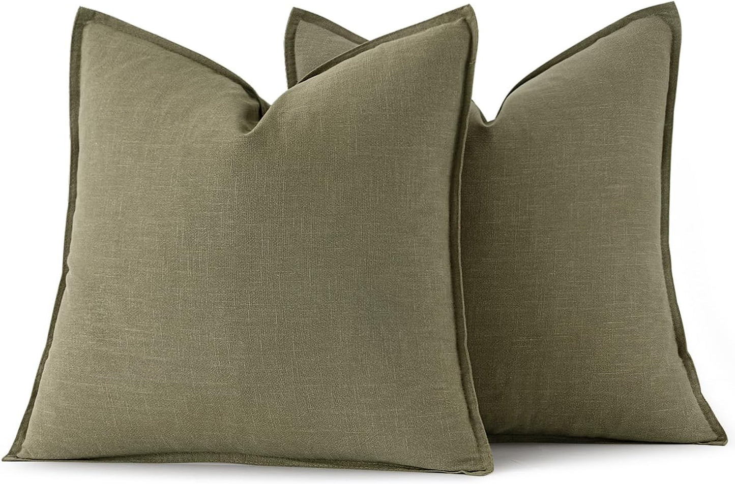 MIULEE Decorative Linen Euro Sham Pillow Covers 26x26 Cream White Boho Farmhouse Neutral Couch Throw Pillows for Bed Pack of 2 Accent Modern Pillowcase Sofa Livingroom Home Decor