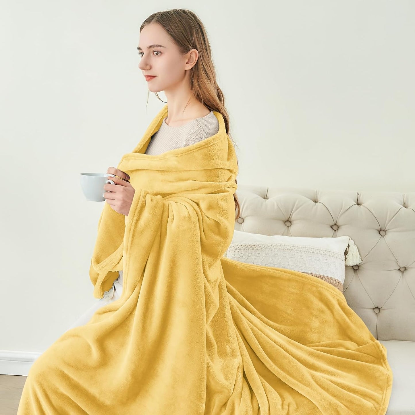BEDELITE Fleece Blanket Black Throw Blankets for Couch & Bed, Luxury Plush Cozy Fuzzy Blanket 50x60 inches, Super Soft Warm Lightweight Throw Blanket for Travel Camping - Colors A