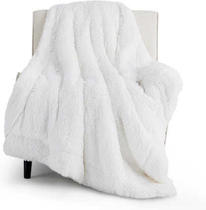 Bedsure GentleSoft Fluffy Fuzzy Faux Fur Throw Blanket for Couch, Soft Sherpa Fleece Cozy Gifts for Women, Plush Bed Blanket Room Decor for Men, Thick Warm Minky Teen Gifts Winter Bedding