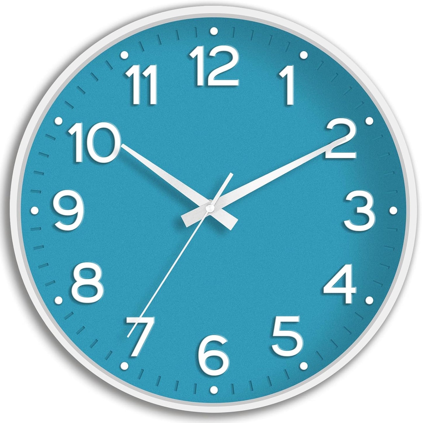 Roymnie Wall Clock Green, Silent Wall Clocks Battery Operated 8 Inch-Modern Non Ticking Analog Clock Decorative for Kitchen Office Bathroom Bedroom(Gold)