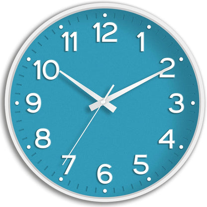 Roymnie Wall Clock Green, Silent Wall Clocks Battery Operated 8 Inch-Modern Non Ticking Analog Clock Decorative for Kitchen Office Bathroom Bedroom(Gold)