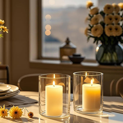 TBWIND 12pcs Glass Cylinder Vases for Centerpieces, 6 Inch Clear Flower Vases for Wedding Decorations and Indoor Home Decor, Hurricane Candle Holder for Table Shelf, Party