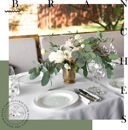 Taiyin 120 Pieces Artificial Eucalyptus Leaves for Wedding Eucalyptus Leaves Stems Decor Greenery Faux Green Stems for Wedding Centerpiece Floral Home Decor, 11 Inches