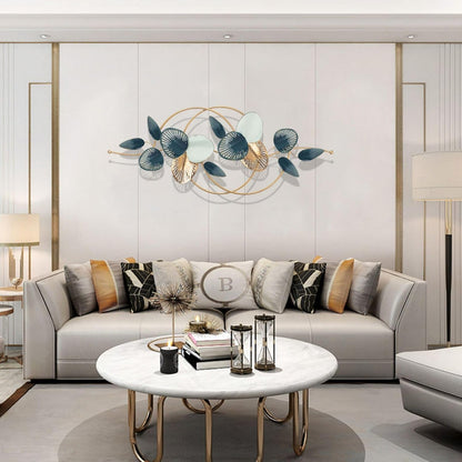 homary Large Metal Wall Art – 47.2" Modern 3D Abstract Geometric Overlapping Design, Iron Wall Decor for Living Room, Dining Room, Office