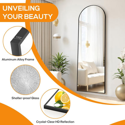 Mirror Full Length, Upgraded 16"x59" Body Wall Mirrors with Shatter-Proof Glass, Floor Standing, Hanging or Leaning, Tall Mirror with Stand Aluminum Alloy Frame for Bedroom Cloakroom