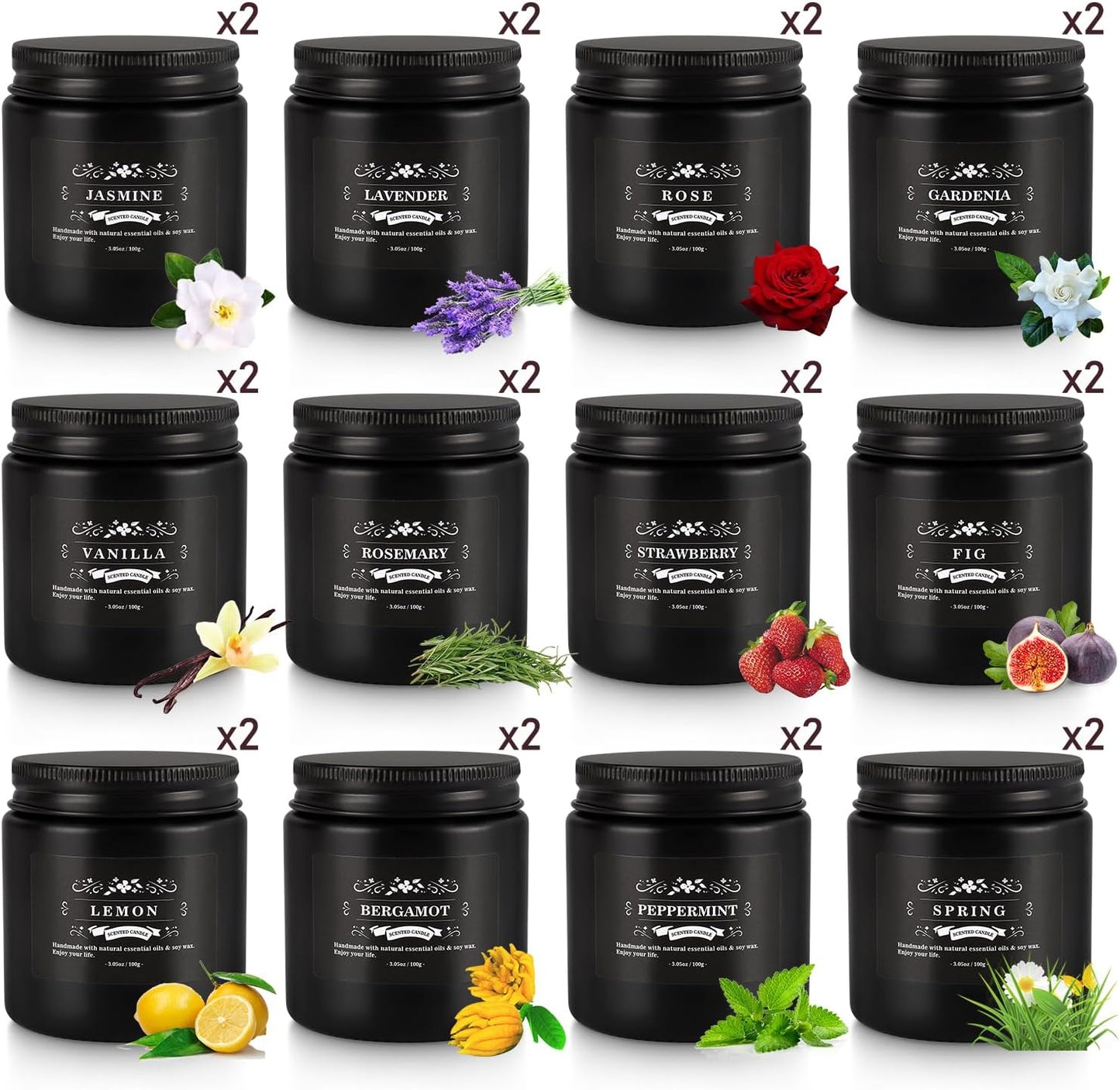 Howemon 24 Pack Scented Candles Set for Home, Relaxing Stress Relief, Aromatherapy - Natural Soy Wax and Fragrance - Gifts for Women, Mom, Best Friend, Wife, Birthday