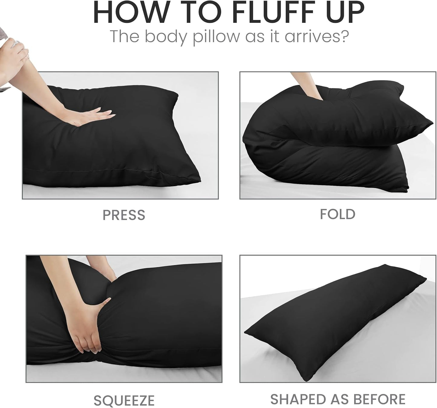 Utopia Bedding Full Body Pillow for Adults (White, 20 x 54 Inch), Long Pillow Insert for Sleeping, Ideal for Side Sleepers