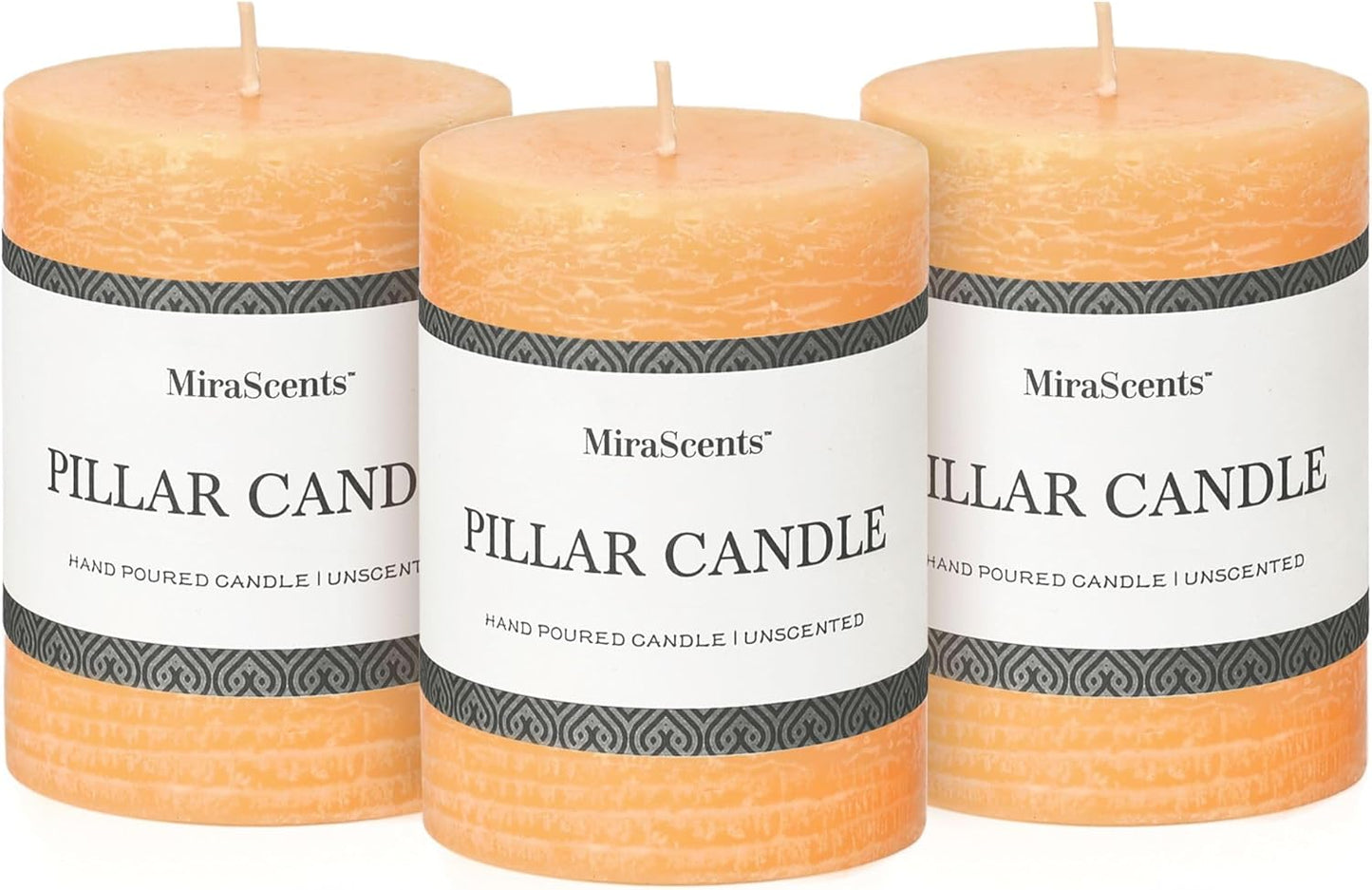 3x6 Inch Sage Green Pillar Candles Set of 3 - Unscented Spring, Long Clean Burning, Large Smokeless Dripless for Home Decor, Dinner Table, Bathroom, Rustic Decor