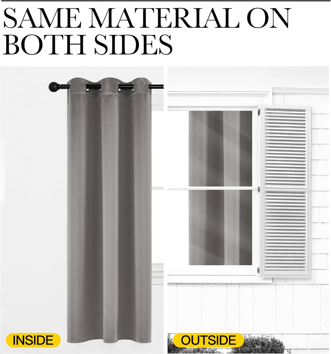 NICETOWN Halloween Pitch Black Solid Thermal Insulated Grommet Blackout Curtains/Drapes for Bedroom Window (2 Panels, 42 inches Wide by 63 inches Long, Black) - Colors C
