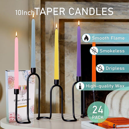 YOROXRG 40 Pack Spell Chime Candles-4 Inch Multi-Colored Taper Candles Sticks-for Home Decor Kitchen Decor Wedding Decoration-10 Colours