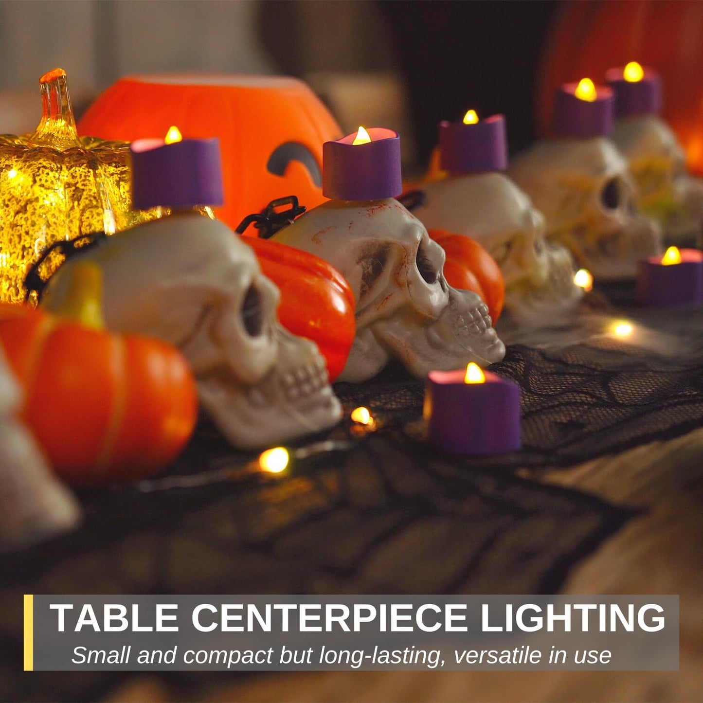 Homemory 24Pcs Flickering Flameless Candle Battery Operated, 200+Hours Fake Electric LED Tea Lights for Votive, Centerpiece Table Decorations, Wedding, Aniversary, Halloween, Christmas