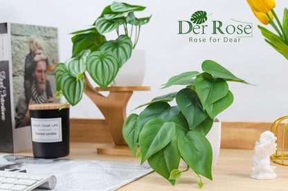 Der Rose 2Pcs Small Fake Plants Artificial Mini Faux Plants for Bathroom Office Desk Shelf Table Accessories Decor Indoor