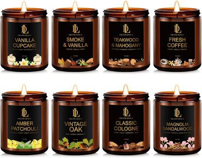 Scented Candles Set, 4 Pack Soy Candles for Home Scented, Candle Gifts for Men Women, Scents of Pineapple Cocktail/Coconut Vanilla/Pink Sands/Bahamian Breeze
