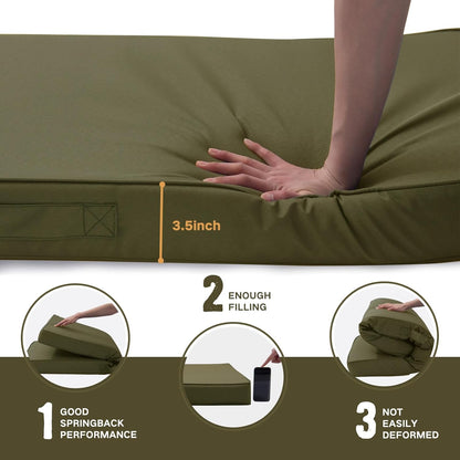 Outdoor Bench Cushion 48x18 Inch Waterproof with Memory Foam,Patio Bench Cushions for Outdoor/Indoor Furniture Porch Swing Cushion with Handle and Adjustable Strap,Navy Bule
