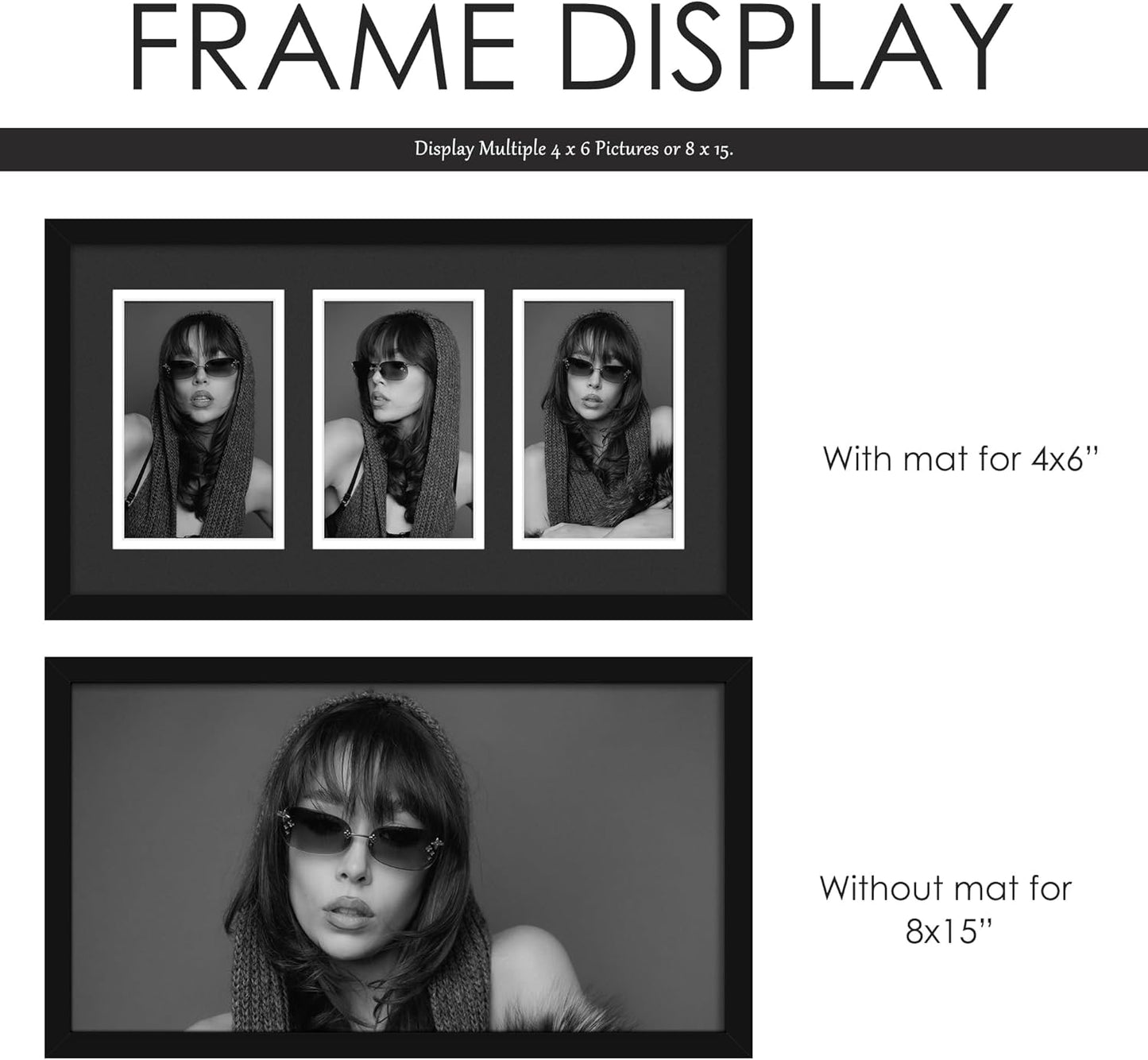 DUENPY 14x26 Collage Picture Frame 4x6 Collage Picture Frame Displays Twelve 4x6 inch Photos Available Horizontal Wall Mounting Display and Vertical Black - Colors A