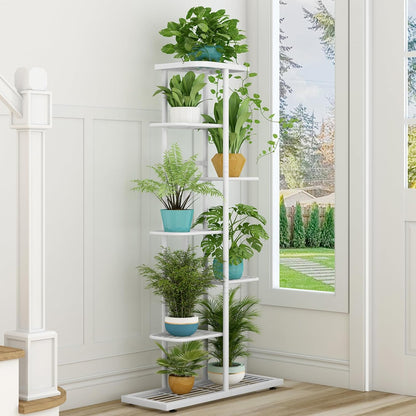 LINZINAR Plant Stand Indoor Outdoor Corner 4 Tier Metal Plant Shelf Patio Plant Rack for Garden Corner Balcony Living Room