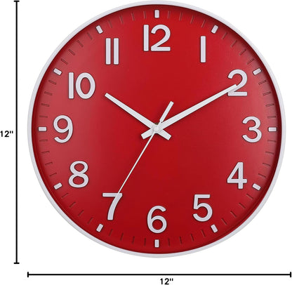 HZDHCLH Wall Clocks Battery Operated,12 inch Silent Non Ticking Modern Wall Clock for Living Room Bedroom Kitchen Office Classroom Decor (Olive Green and Gold)