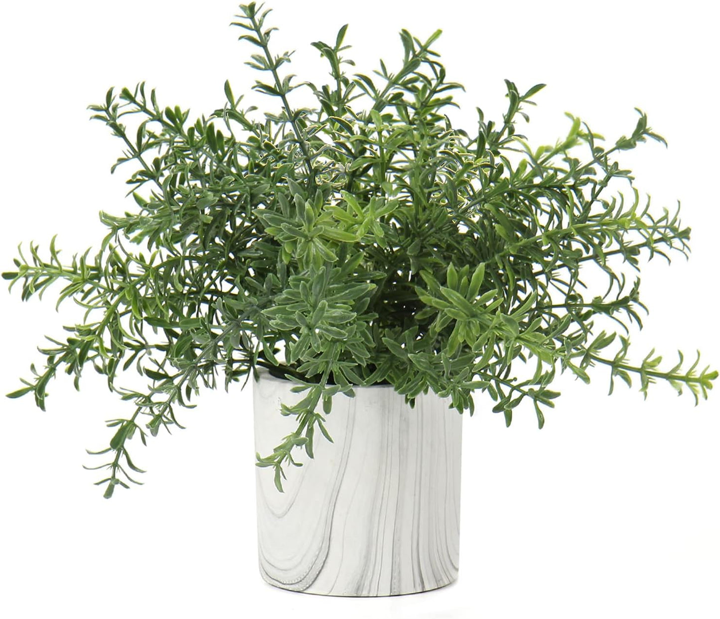 Hollyone Mini Artificial Potted Plants Fake Plants in Marble Pots, 1Pcs Plastic Eucalyptus Greenery Faux Plants for Home Office Desk Room Centerpiece Shelf Décor