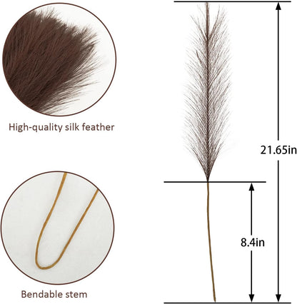 obbsie 50pcs Pink Faux Pampas Grass Decor, 21.6" Short Artificial Floral Branches Vase Filler Flower Arrangement for Home Wedding Boho Outdoor Decor