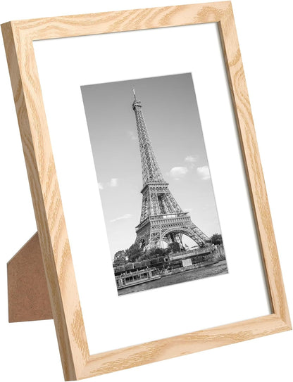 upsimples 5x7 Picture Frame Set of 10, Display Pictures 4x6 with Mat or 5x7 Without, Multi Photo Frames Collage for Wall or Tabletop Display, Black