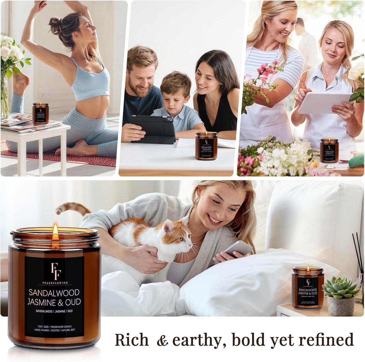 Scented Candles for Home Scented Aromatherapy Candles, 4 Pack 28 Oz Soy Wax Candle Gift Set Valentine's Day Gift for Women Men (Lavender/Vanilla//Sandalwood Rose/Moroccan Amber)