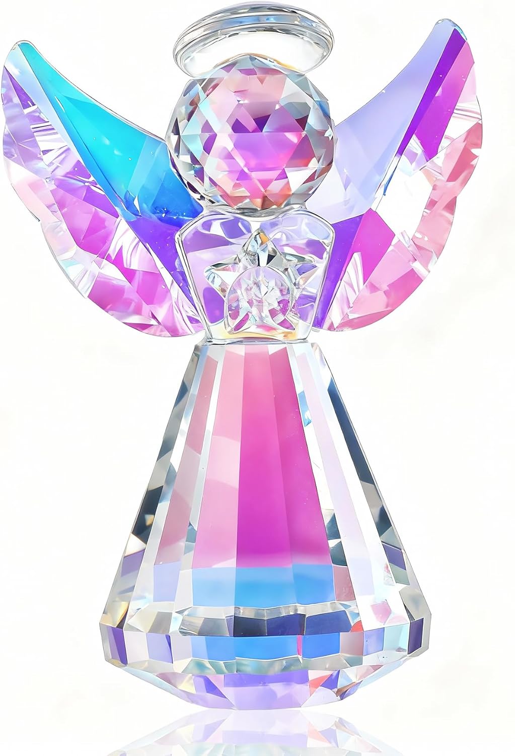 HDCRYSTALGIFTS 3.3'' Crystal Bird Figurine Collectible Art Glass Animal Figurines Table Home Decor Paperweight Valentine’s Day for Women