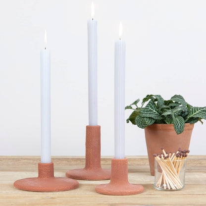 Main + Mesa Stoneware Pillar & Taper Candle Holders, Set of 2