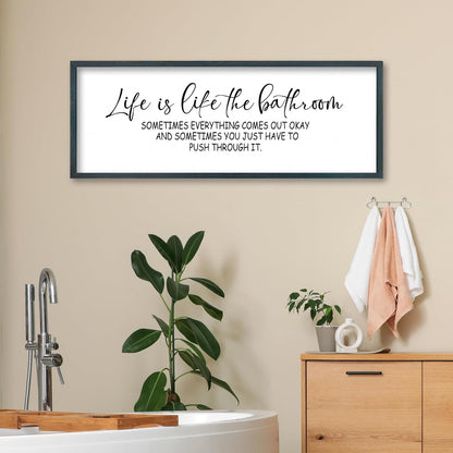 FZMHASLWW Gather Sign Wall Decor 32"×12" Large Wooden Framed for Dining Room Simple Home Kitchen Hanging Art (Wood)