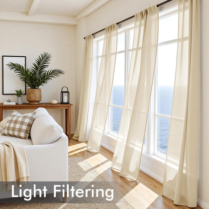MIULEE White Sheer Curtains 84 Inches Long, 4 Panels Set, Light Filtering Rod Pocket Voile Drapes for Living Room and Bedroom, Airy Soft Fabric Window Treatments, 42 x 84 Inches