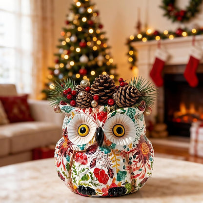 Owl Planter, Owl Succulent Pots, Funny Plant Pots Indoor/Outdoor, Decorative Garden Flower Pot, Cute Small Planters for office Home Decor, Unique Statue Figurine Gifts for Women Mother Teacher Red