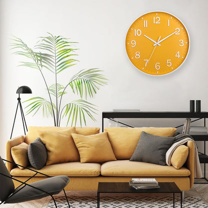 HZDHCLH Wall Clocks Battery Operated,12 inch Silent Non Ticking Modern Wall Clock for Living Room Bedroom Kitchen Office Classroom Decor (Olive Green and Gold)