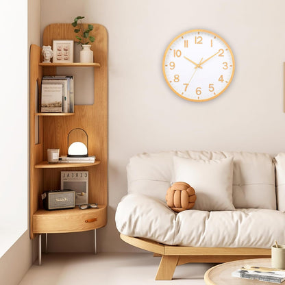 Wall Clocks Battery Operated 8 inch Modern Wall Clock,Silent Non Ticking Wall Clock for Living Room Bedroom Kitchen Office Classroom Decor (Green White)