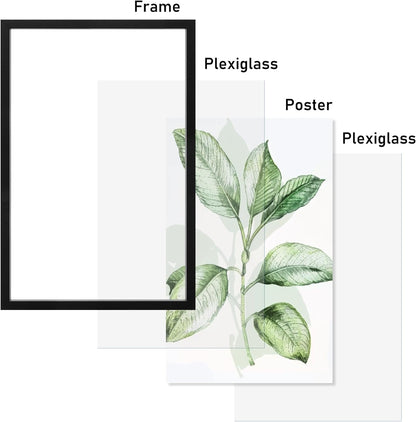 CORE ART 8x10 Floating Picture Frame,Double Plexglass Floating Frame for 5x7,4x6 Pictures,Wall or Tabletop Display,Black