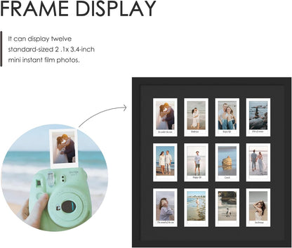 DUENPY 14x26 Collage Picture Frame 4x6 Collage Picture Frame Displays Twelve 4x6 inch Photos Available Horizontal Wall Mounting Display and Vertical Black - Colors B